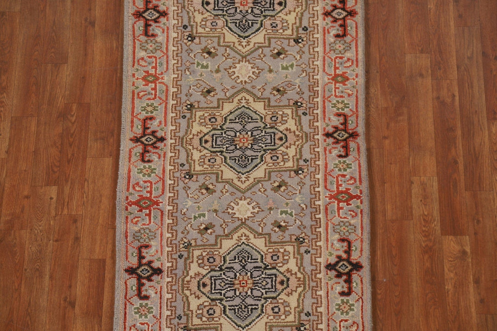 Geometric Heriz Serapi Runner Rug Handmade 3x7