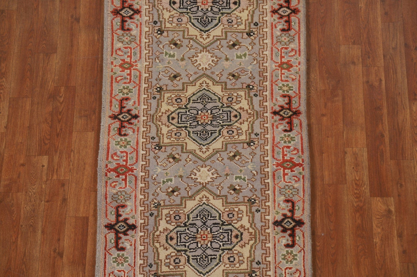 Geometric Heriz Serapi Runner Rug Handmade 3x7