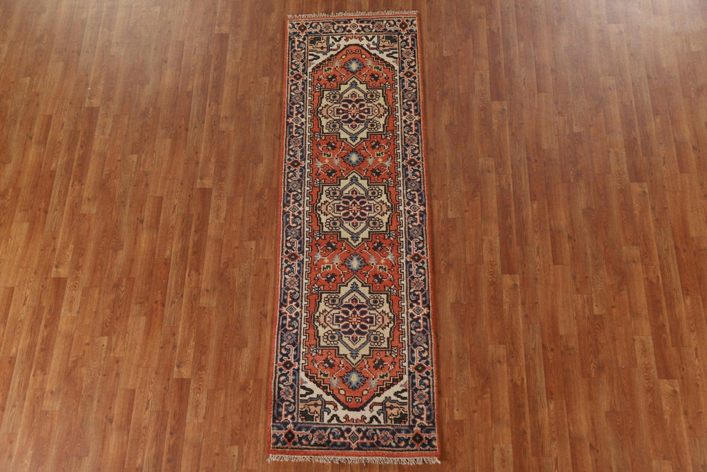 Geometric Heriz Serapi Runner Rug 3x8