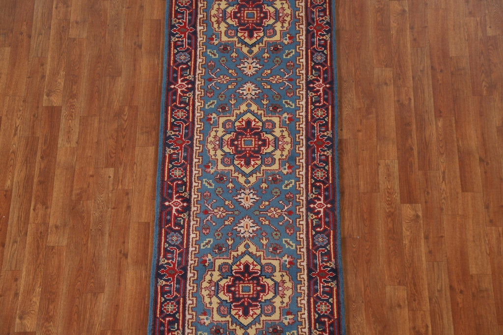 Geometric Heriz Serapi Runner Rug 3x8