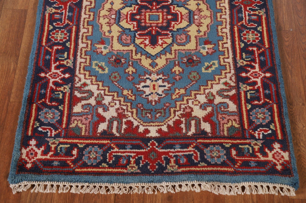 Geometric Heriz Serapi Runner Rug 3x8