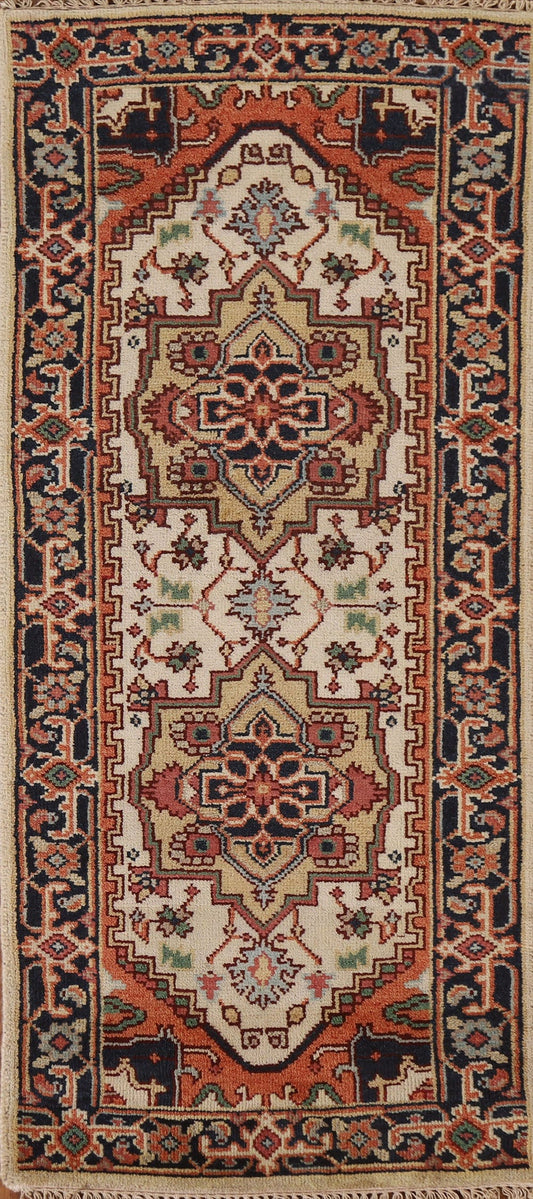 Geometric Heriz Serapi Runner Rug 2x6