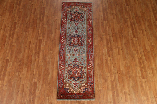 Geometric Heriz Serapi Runner Rug 3x8