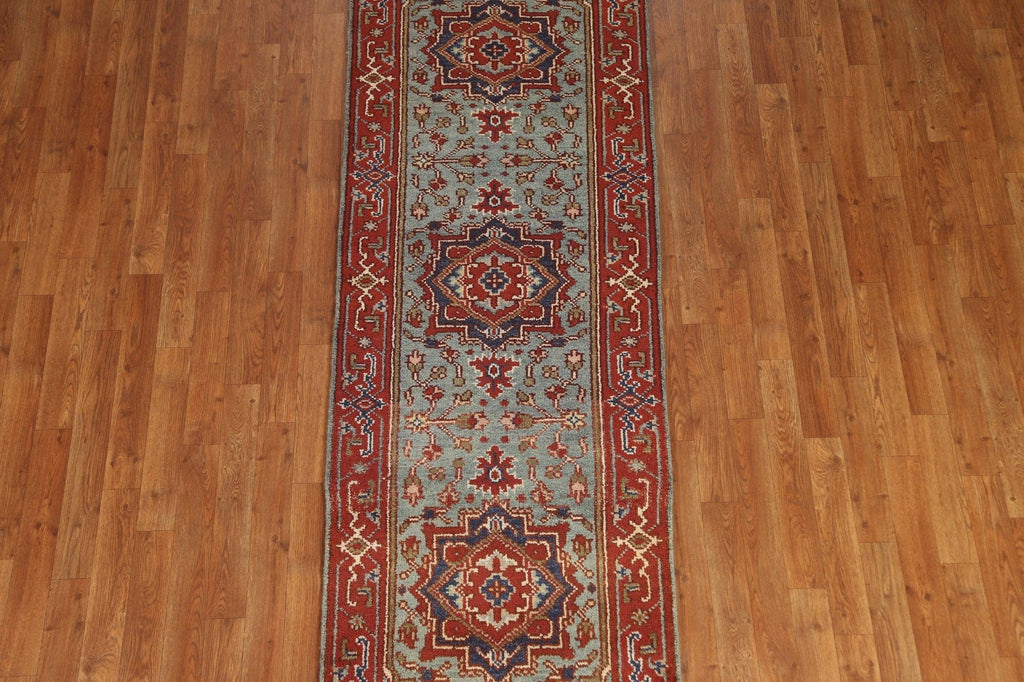 Geometric Heriz Serapi Runner Rug 3x8