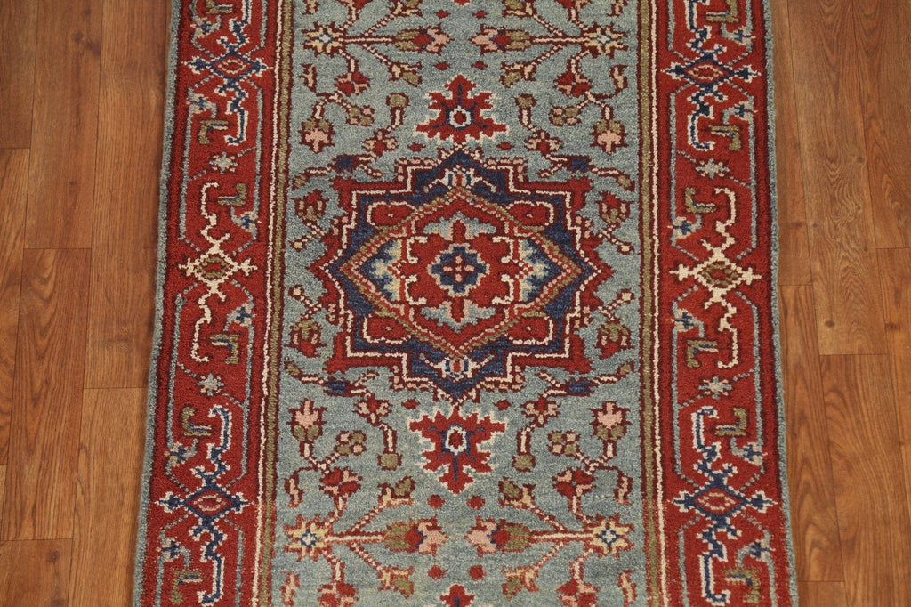 Geometric Heriz Serapi Runner Rug 3x8