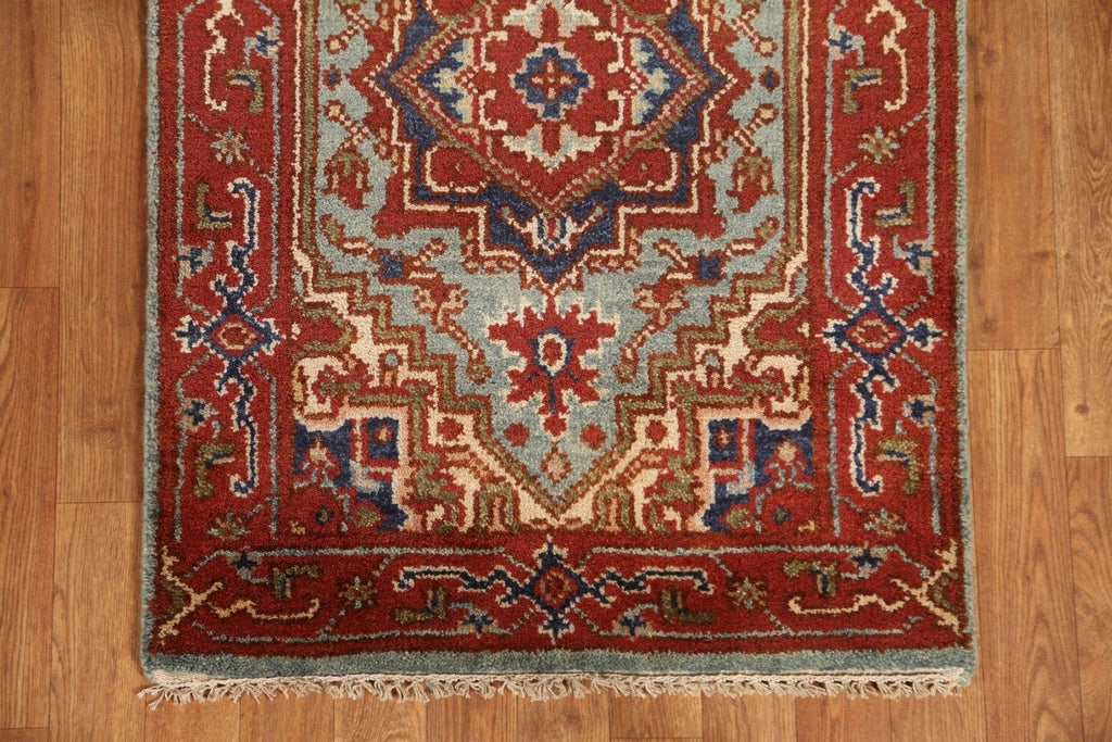 Geometric Heriz Serapi Runner Rug 3x8