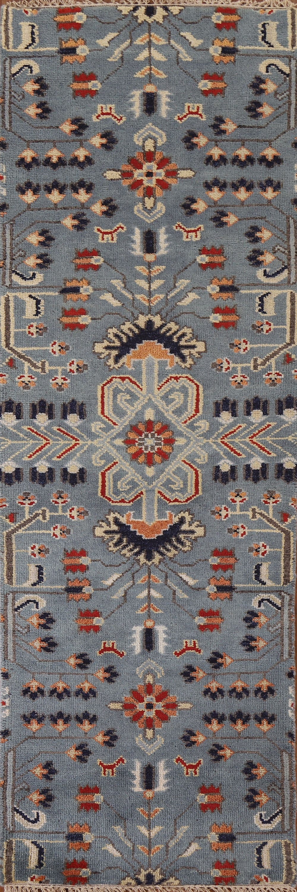 Geometric Heriz Serapi Runner Rug 2x8