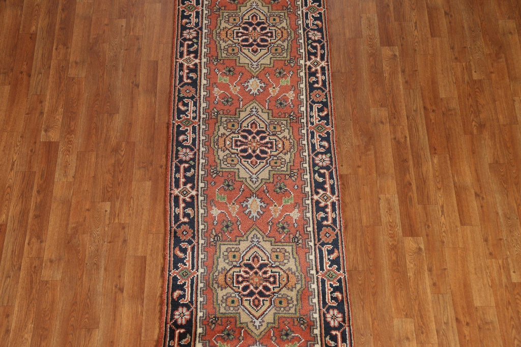 Geometric Heriz Serapi Runner Rug 3x8