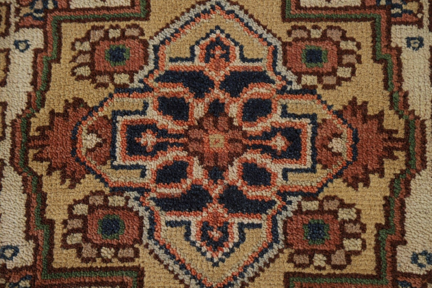 Geometric Heriz Serapi Runner Rug 3x14