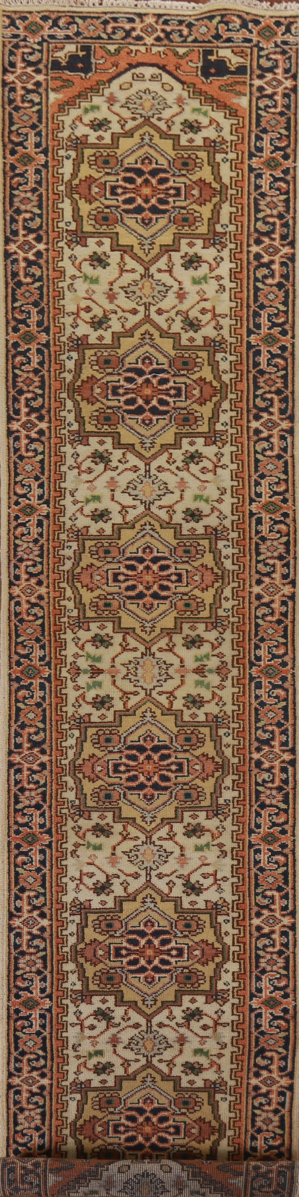 Geometric Heriz Serapi Runner Rug 3x14