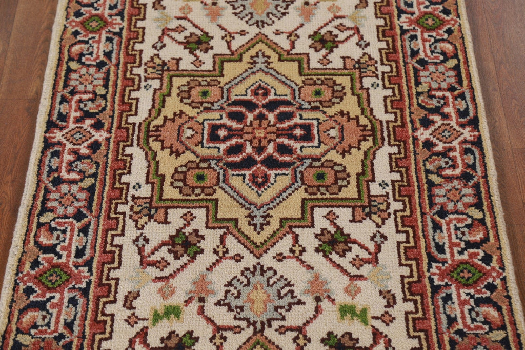 Geometric Heriz Serapi Runner Rug 3x8