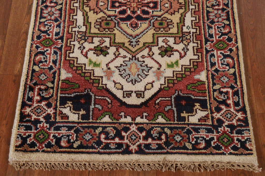 Geometric Heriz Serapi Runner Rug 3x8