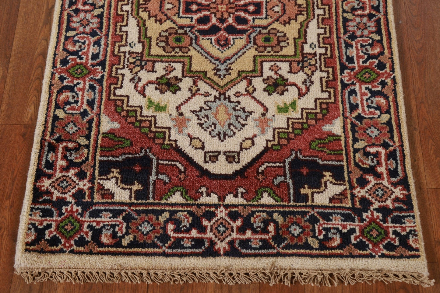 Geometric Heriz Serapi Runner Rug 3x8