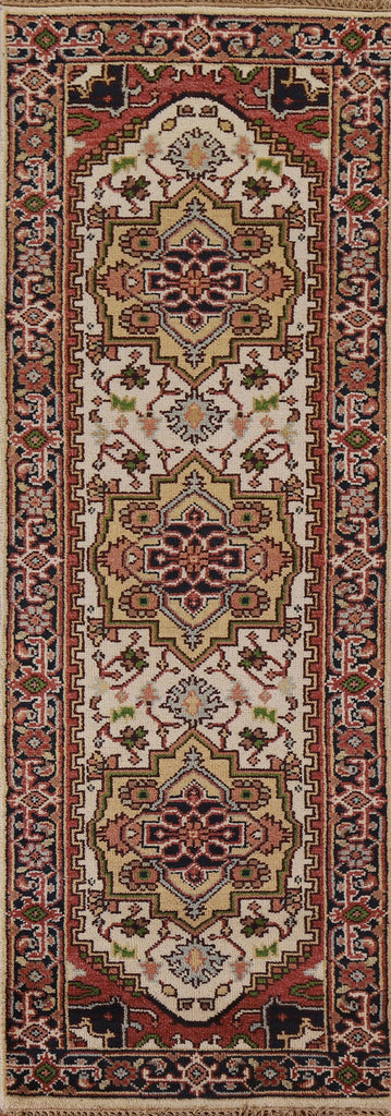 Geometric Heriz Serapi Runner Rug 3x8