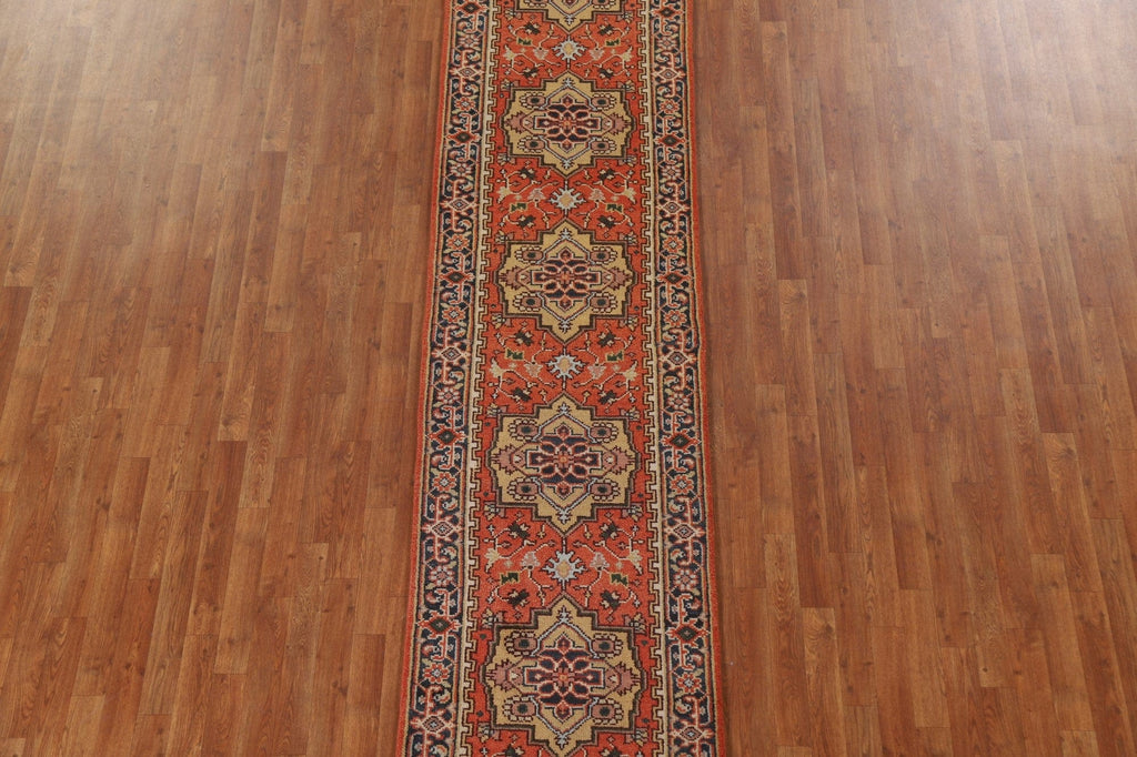 Geometric Heriz Serapi Runner Rug 3x12