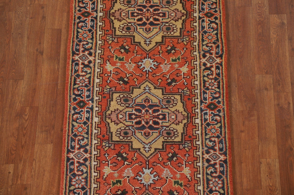 Geometric Heriz Serapi Runner Rug 3x12