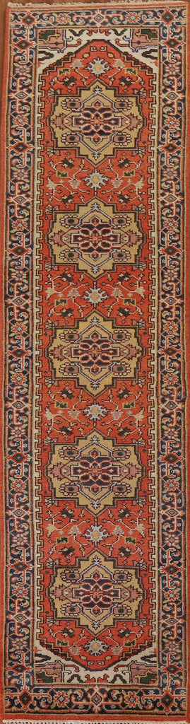 Geometric Heriz Serapi Runner Rug 3x12