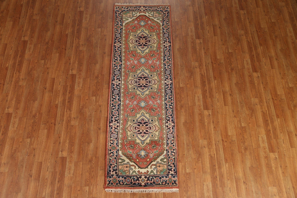 Geometric Heriz Serapi Runner Rug 3x8