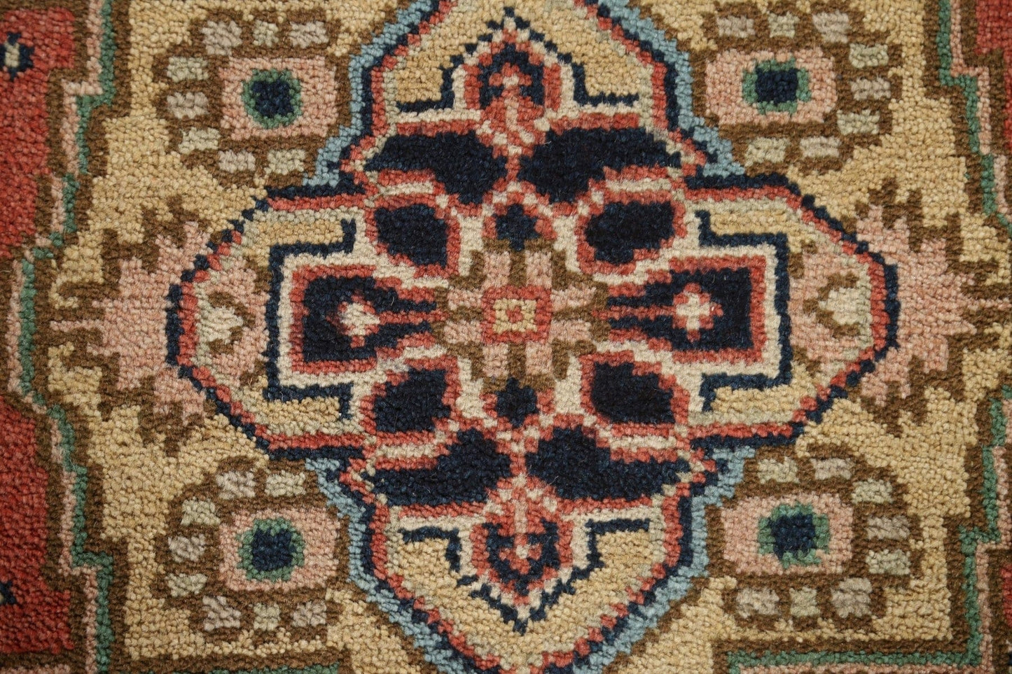 Geometric Heriz Serapi Runner Rug 3x8