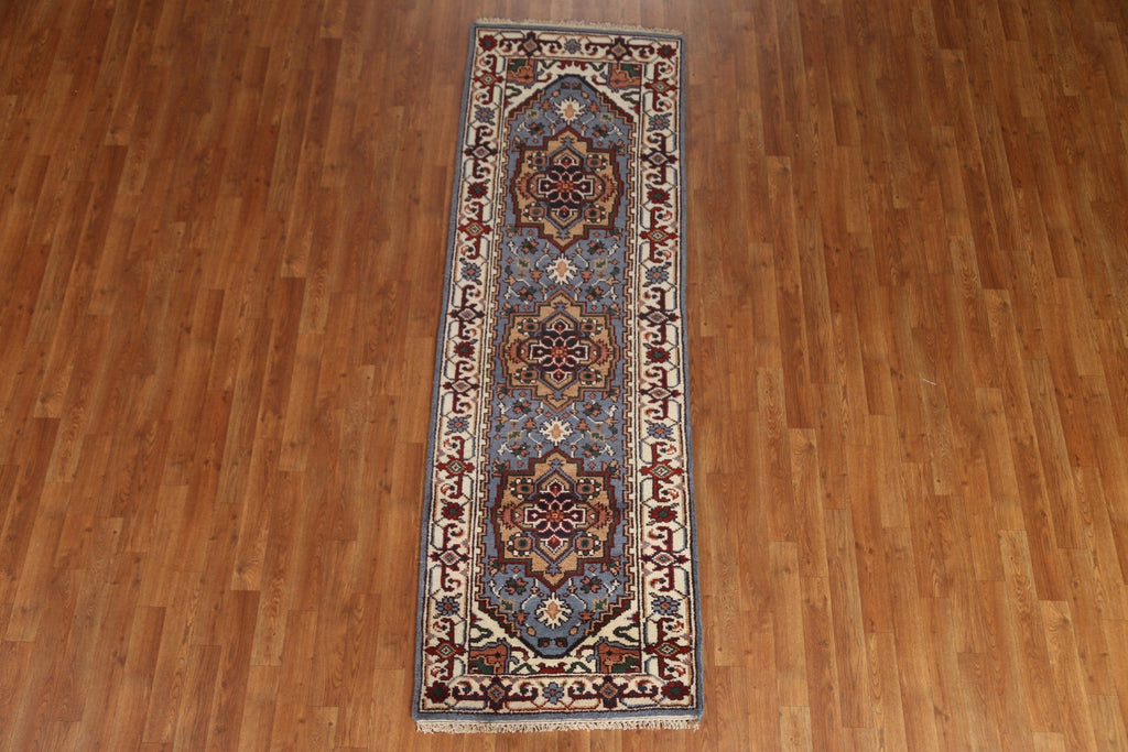 Geometric Heriz Serapi Runner Rug 3x8