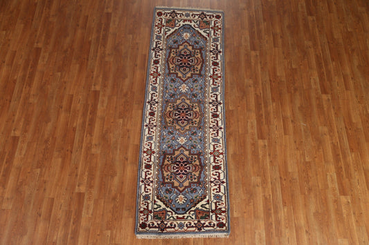 Geometric Heriz Serapi Runner Rug 3x8