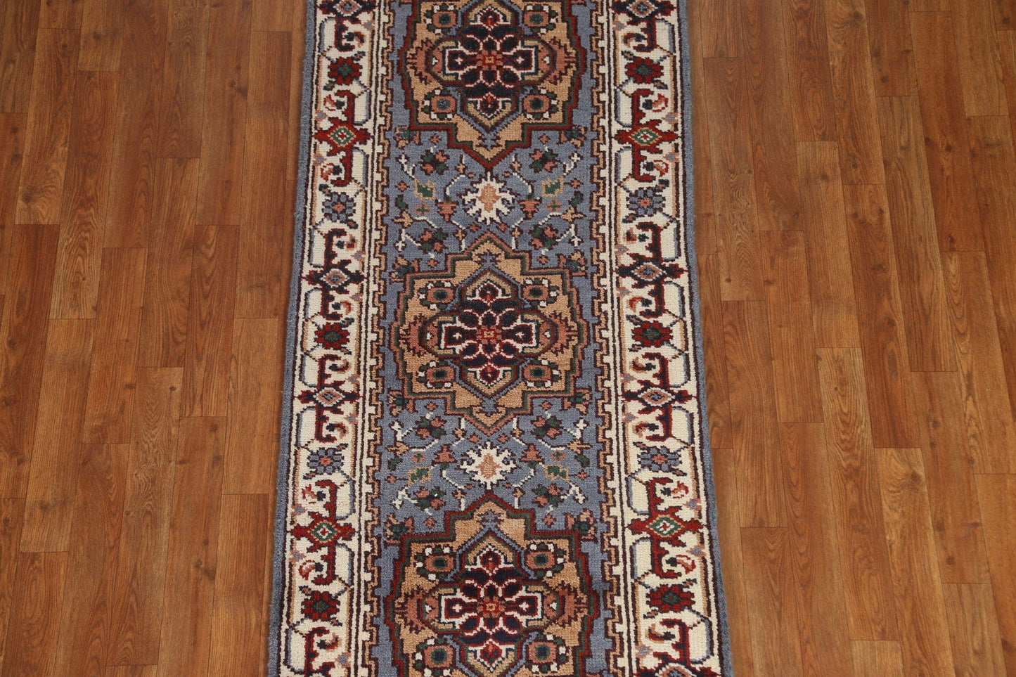 Geometric Heriz Serapi Runner Rug 3x8