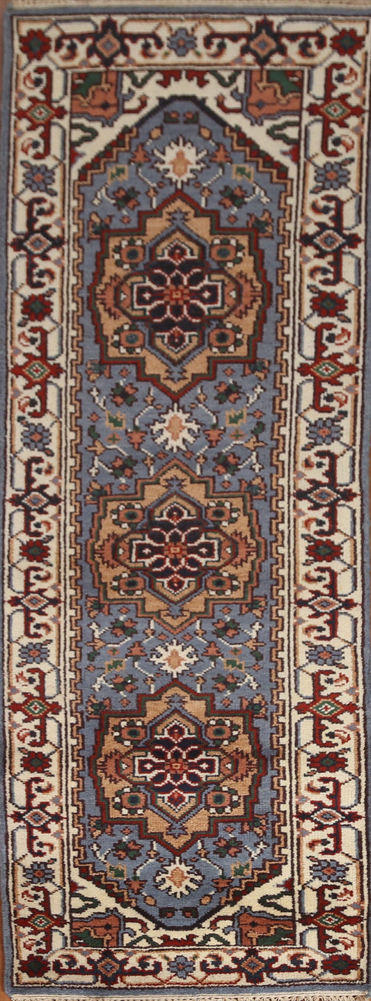 Geometric Heriz Serapi Runner Rug 3x8