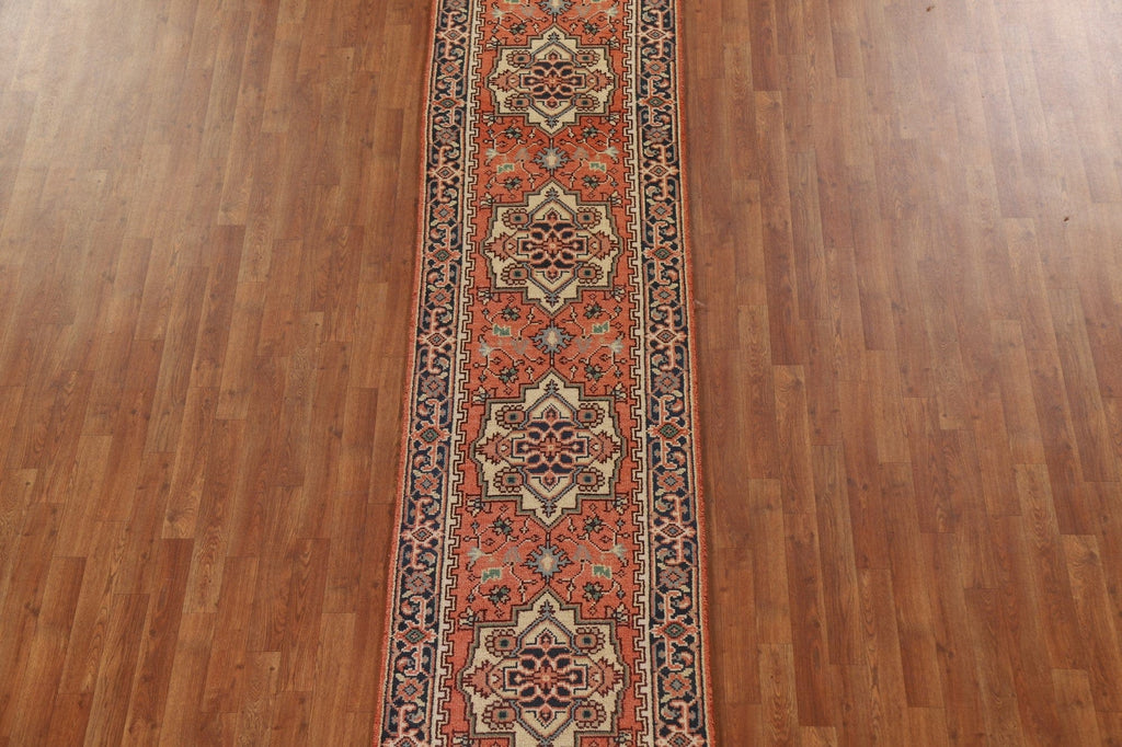 Geometric Heriz Serapi Runner Rug 3x12