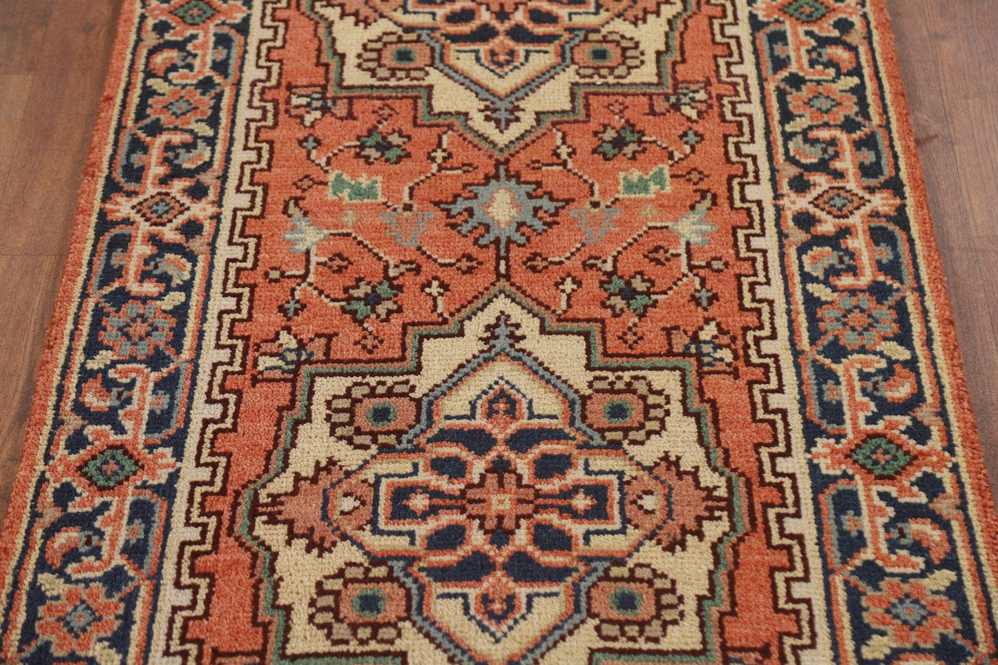 Geometric Heriz Serapi Runner Rug 3x12