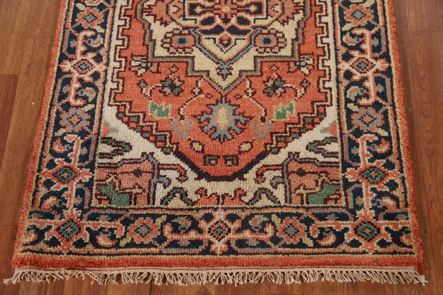 Geometric Heriz Serapi Runner Rug 3x12