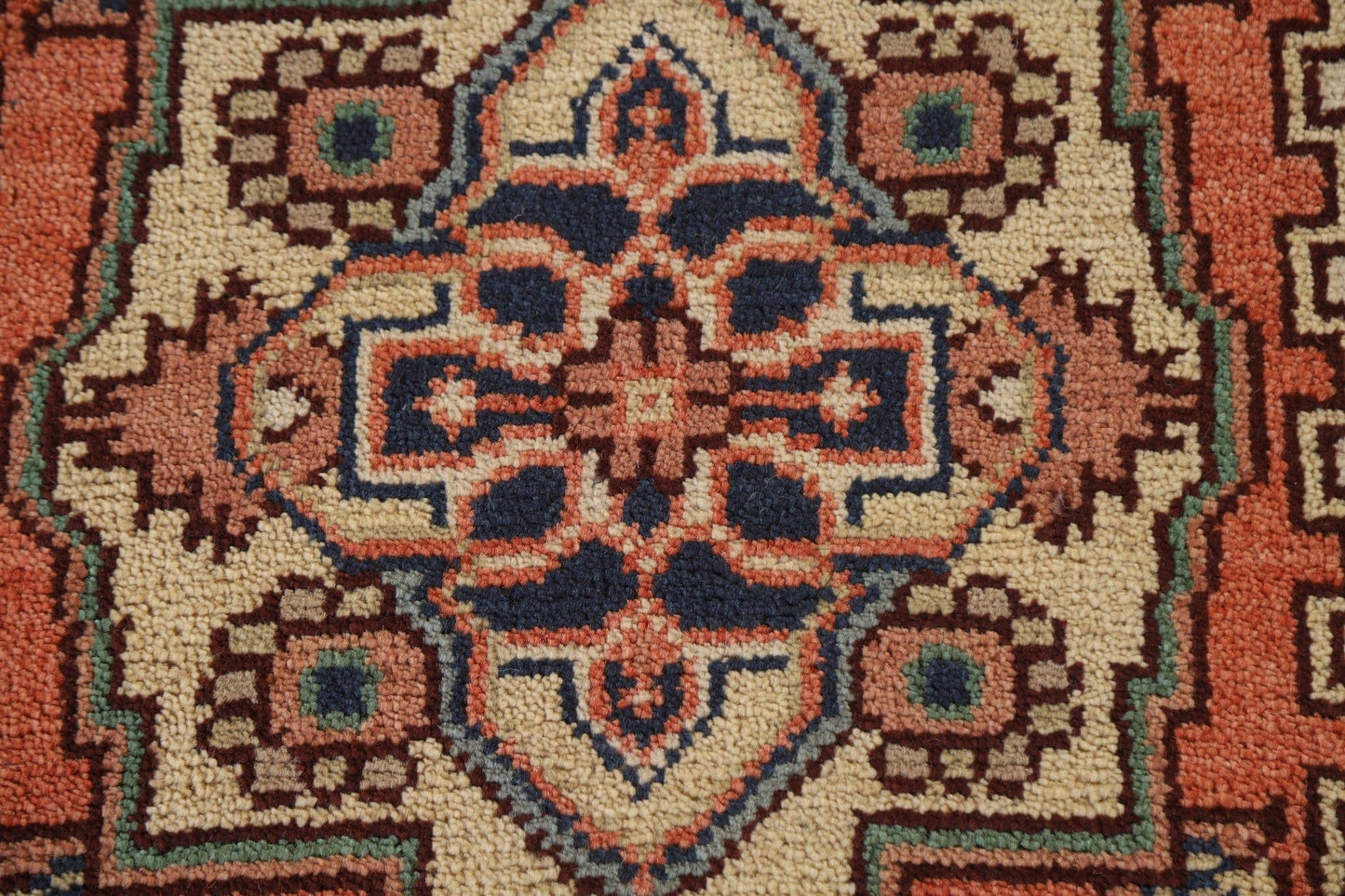 Geometric Heriz Serapi Runner Rug 3x12