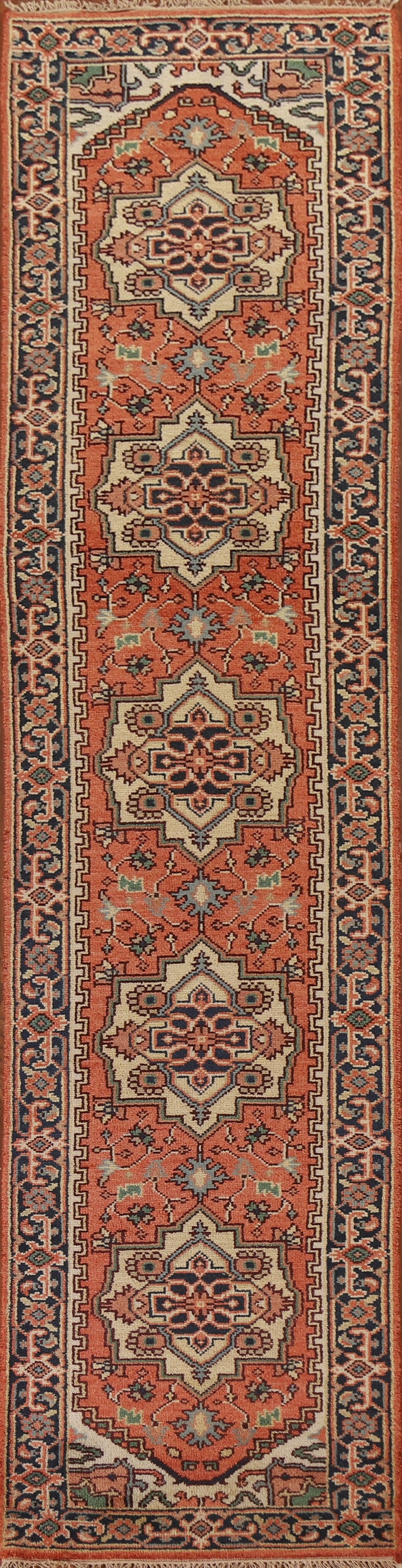 Geometric Heriz Serapi Runner Rug 3x12