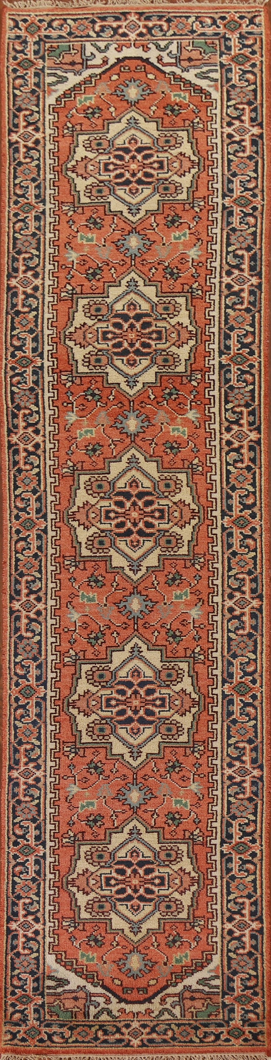 Geometric Heriz Serapi Runner Rug 3x12