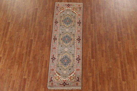 Geometric Heriz Serapi Runner Rug 3x8