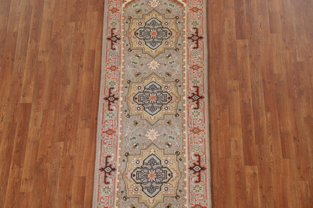 Geometric Heriz Serapi Runner Rug 3x8