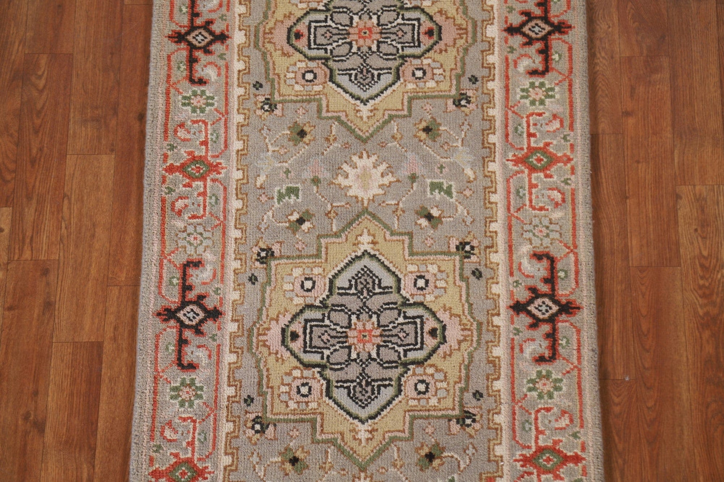 Geometric Heriz Serapi Runner Rug 3x8