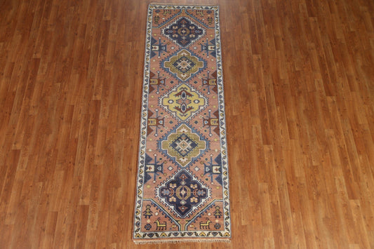 Geometric Heriz Serapi Runner Rug 3x8