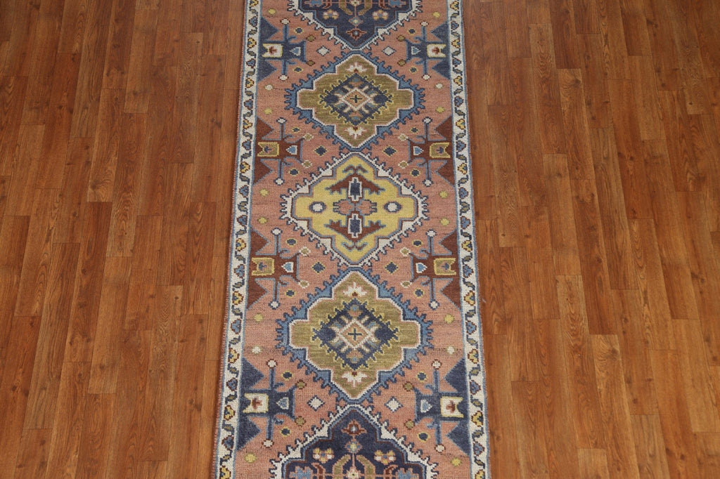 Geometric Heriz Serapi Runner Rug 3x8