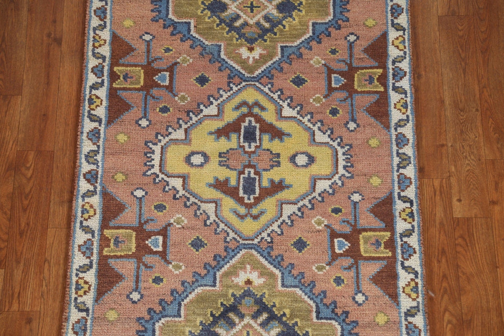 Geometric Heriz Serapi Runner Rug 3x8