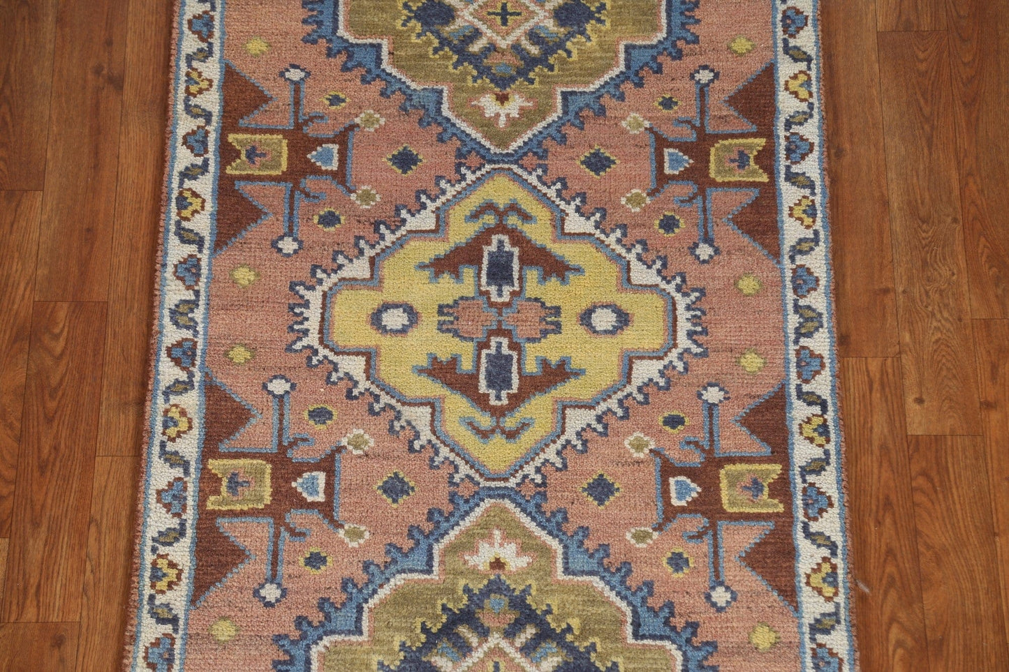 Geometric Heriz Serapi Runner Rug 3x8