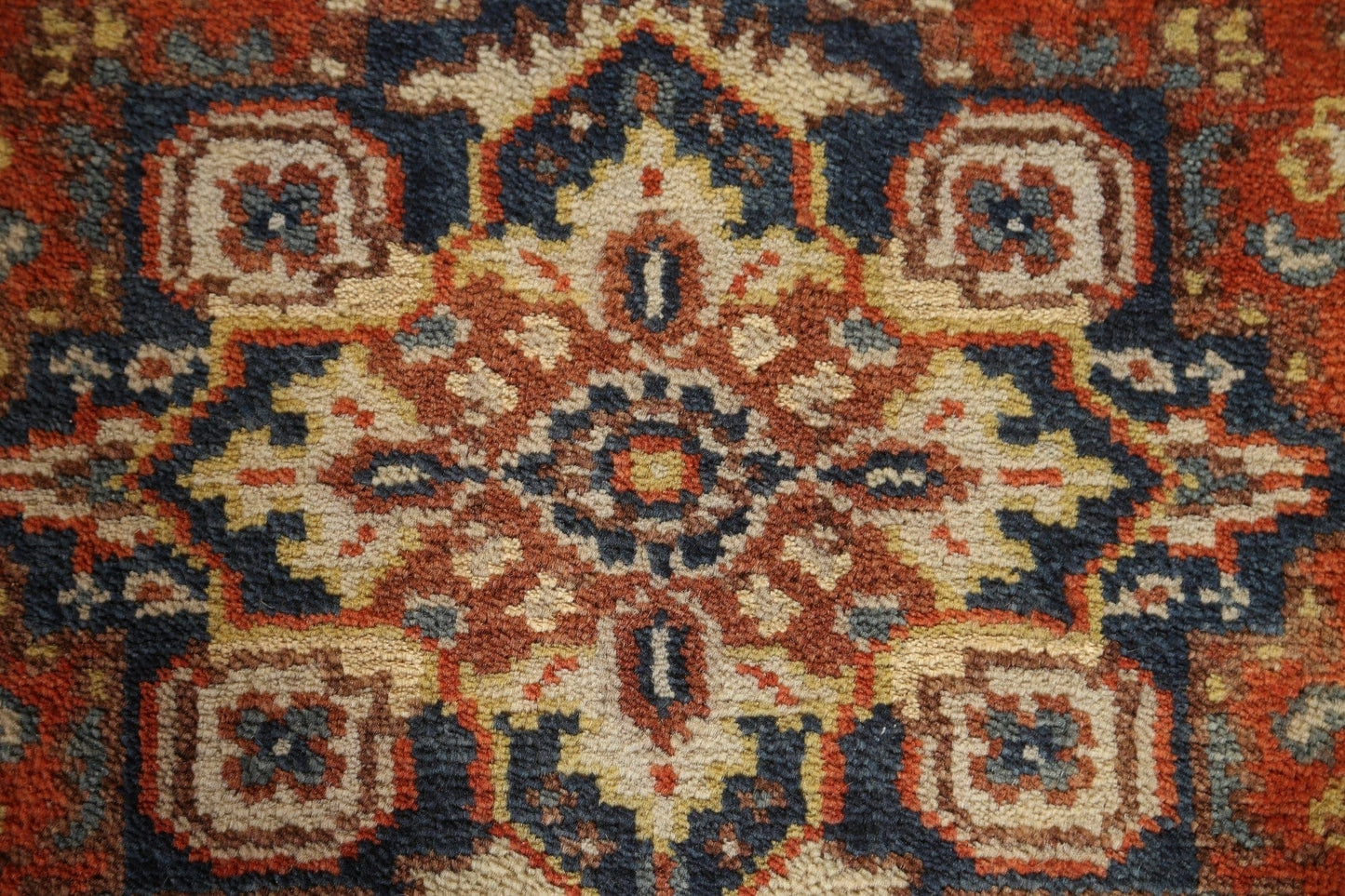 Geometric Heriz Serapi Handmade Runner Rug 3x8