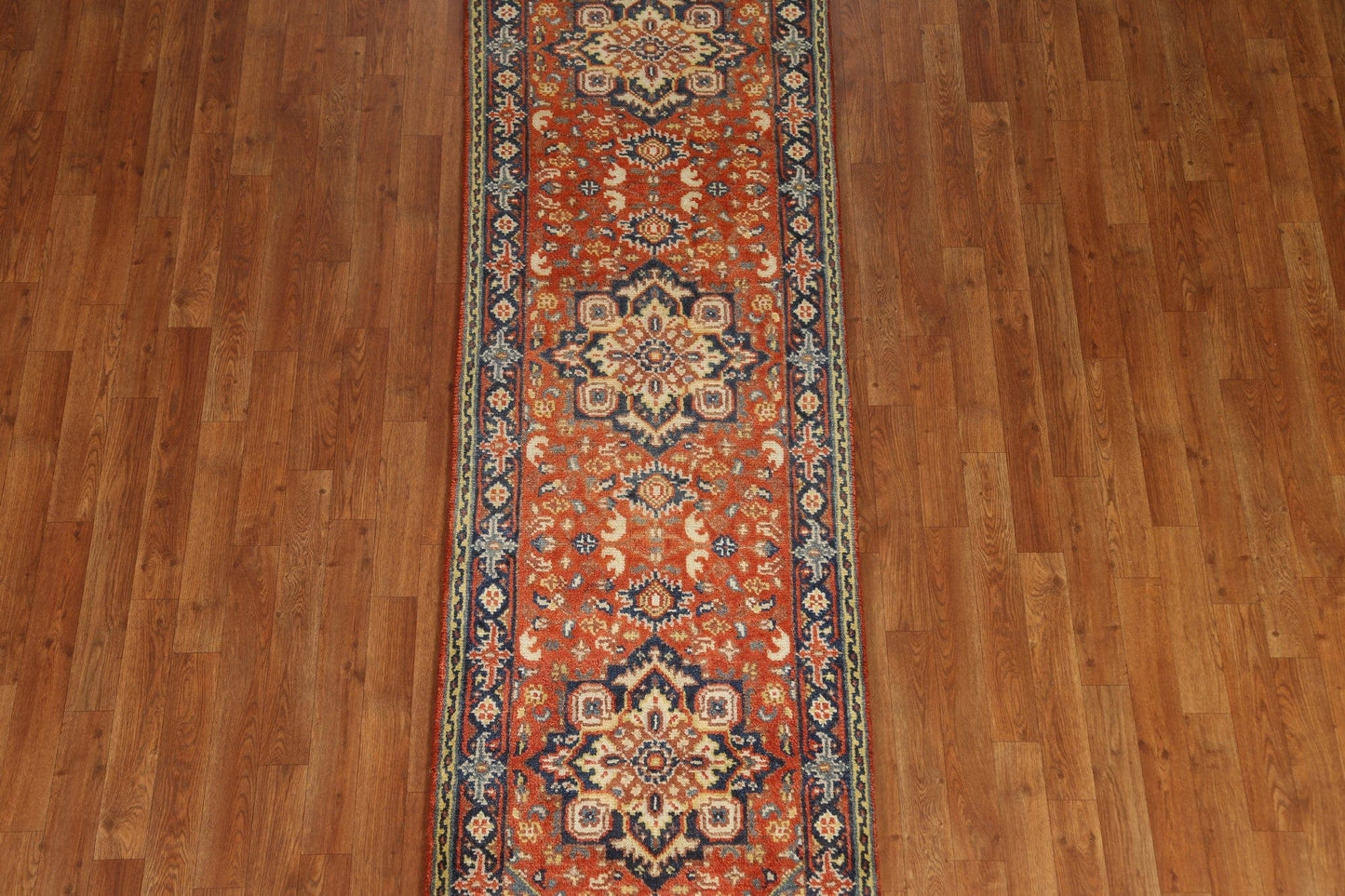 Geometric Heriz Serapi Handmade Runner Rug 3x8