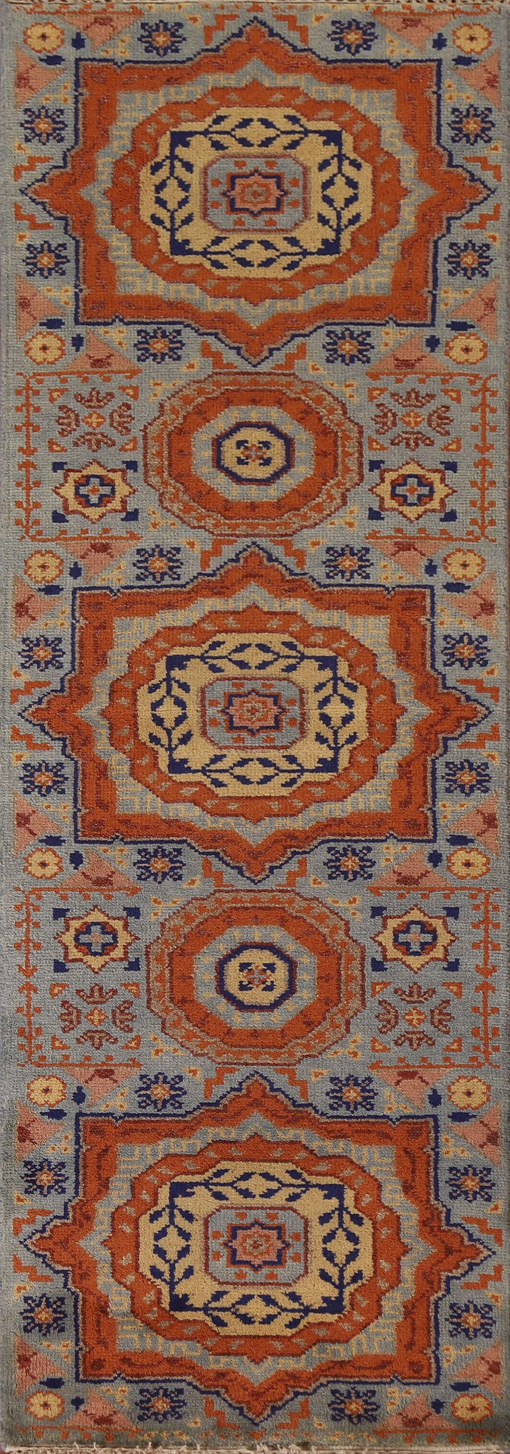 Geometric Heriz Serapi Runner Rug 3x8