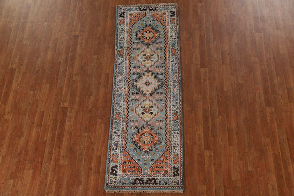 Geometric Heriz Serapi Runner Rug 3x8