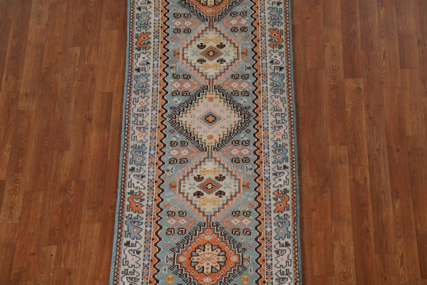 Geometric Heriz Serapi Runner Rug 3x8