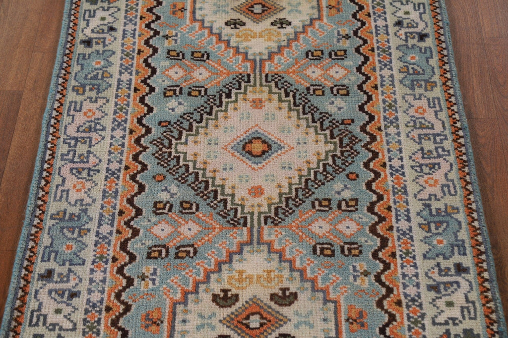 Geometric Heriz Serapi Runner Rug 3x8