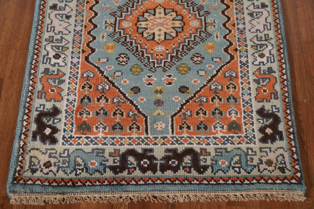 Geometric Heriz Serapi Runner Rug 3x8