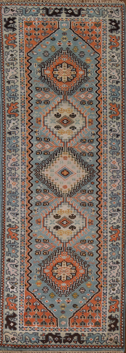 Geometric Heriz Serapi Runner Rug 3x8