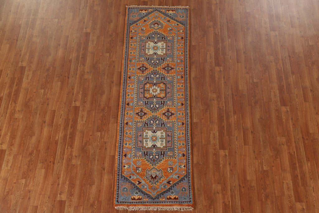 Geometric Heriz Serapi Runner Rug 3x8