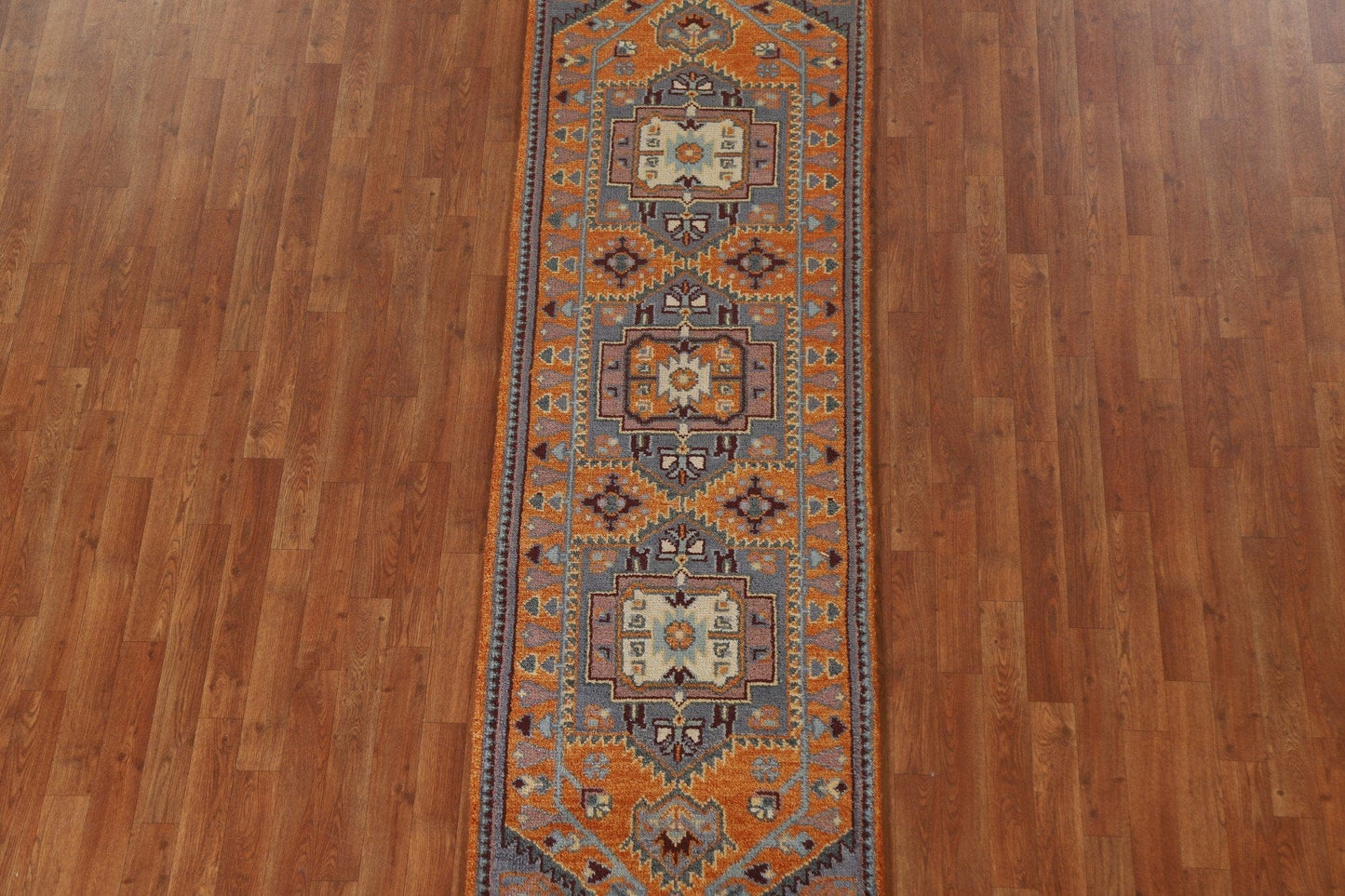 Geometric Heriz Serapi Runner Rug 3x8